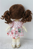 Wigs Only! JD294 5-6inch 13-15CM Pigtail Baby Curly Mohair Doll Wigs 1/8 Lati Yellow BJD Accessories (Light Brown)