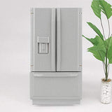 GOTOTOP 1:12 Wooden Refrigerator Model for Dollhouse Miniature Furniture Mini Kitchen Accessories Toys Life Scene Ornament Birthday Christmas Kids Gift(Grey)