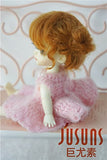 JD406 5-6'' 13-15CM Twin Buns Mohair BJD wigs 1/8 Lati yellow BJD doll accessories (Ginger)