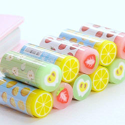 Grekywin Kawaii Cute Fruit Rubbers Pencil Erasers for Kids, Students 6 pcs