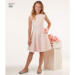 Simplicity Vintage New Look Patterns UN6360A Girls' Sized for Tweens Dress, A (8-10-12-14-16)