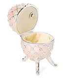 Pearly Pink Egg Shaped Musical Jewelry Box with Crystallized Swarovski Elements playing 18th