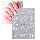 TIESOME Nail Stickers, 6 Sheets of Self-Adhesive 5D Nail Art Stickers Flowers Nail Stickers 5D Stereoscopic Nail Art Stickers Nail Design Nail Foil for DIY Nail Decoration