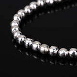 Pangda 1000 Pack 4 mm Metal Spacer Beads Silver Plated Round Beads Tiny Smooth Beads for Necklaces,