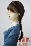 JD413 8-9'' 21-23CM SD French Braids synthetic mohair doll wigs 1/3 BJD Doll accessories (Medium brown)