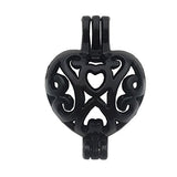 10pcs Enamel Black Pearl Bead Cage Pendant Perfume Essential Oil Aromatherapy Diffuser Locket Charm