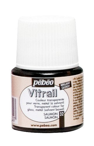 Pebeo Vitrail Stained Glass Effect Glass Paint 45-Milliliter Bottle, Salmon