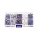 Pandahall 500pcs/box 5 Colors Iron Filigree Flower Bead Caps End Caps 6mm in Diameter for Jewelry