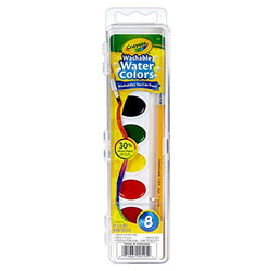 Crayola BIN525BN Semi-Moist Washable Watercolor Set, 8 Colors Per Set, 6 Sets