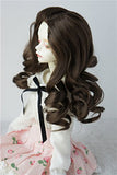 JD433 7-8inch 18-20CM Adorable Long Wave Doll Wigs 1/4 MSD Synthetic Mohair BJD Doll Accessories (Medium Brown)
