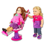 Beverly Hills Doll Collection Salon Chair for 18 Inch American Girl Dolls Fully Assembled with Apron, Cape, and 7 Hair Cutting Accessories