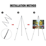 Portable Artist Easel Stand 63 Inches - Picture Stand Painting Easel with Bag - Table Top Art Drawing Easels for Painting Canvas, Wedding Signs, Poster, Tabletop Easels Display Metal Tripod, 2 Pack