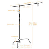 LOMTAP C Stand Light Stand Photography Heavy Duty 10.8ft/330cm Metal Adjustable Century Stand 4.1ft/128cm Holding Boom Arm for Softbox and Monolight