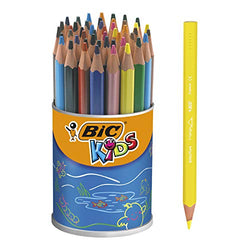BIC Kids Evolution ECOlutions Triangular Colouring Pencils - Pack of 48 Pencils in Assorted Colours