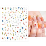 JMEOWIO 12 Sheets Spring Flower Nail Art Stickers Decals Self-Adhesive Pegatinas Uñas Leaf Floral Summer Nail Supplies Nail Art Design Decoration Accessories