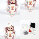 ONEST 4 Sets 6 Inch Dolls Cute Girl Dolls Include 4 Pieces Girl Mini Dolls, 4 Sets Handmade Doll Clothes, 4 Pairs of Doll Shoes (Cute Style)