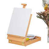 MEEDEN Large Studio Sketch Box Easel- Solid Beech Wood Universal Design Adjustable Tabletop Sketchbox Easel with Storage Box for Plein Air Artist, Art Students & Beginners