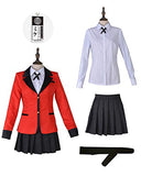 Cosplay.fm Women's Jabami Yumeko Cosplay Costume School Uniform (S, Red)