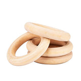 eBoot 20 Pack Wood Rings Wooden Rings for Craft, Ring Pendant and Connectors Jewelry Making (55 mm)