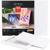 Arteza Mixed Media Paper Foldable Canvas Pad, 8x11 Inches, 20 Sheets, DIY Frame, Heavyweight Multimedia Paper, 228 lb, 370 GSM, Acid-Free, Art Supplies for Painting & Mixed Media Art