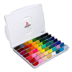 Gouache Paint Set, 56 Colors x 30ml Unique Jelly Cup Design in a Carrying Case, Gouache Opaque Watercolor Painting Perfect Art Supplies for Artists, Students, and Kids