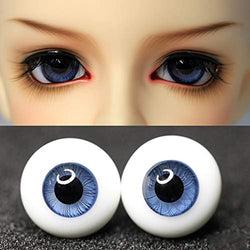 Safety Glass Round Eyeballs for Ball Jointed BJD Doll for DIY Making Blue Iris and Black Pupil 12mm/14mm,12MM