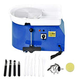 SKYTOU Pottery Wheel Pottery Forming Machine 25CM 350W Electric Pottery Wheel with Foot Pedal DIY Clay Tool Ceramic Machine Work Clay Art Craft (Blue)