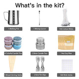 Candle Making Kit Supplies, Soy Wax Making Kit Including Pot, Wicks, Sticker, Tins, Soybean Wax, Spoon & More Full Starter Kit for Creating Soy Candles