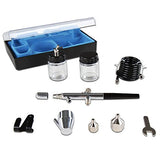 Timbertech Airbrush Kit With Compressor ABPST06 With 2 Basic Airbrushes for hobby,tattoo, graphic and any other airbrush application(110-120V)