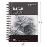 Amazon Basics Sketch Pad, 5.5"x8.5", 67 lb. / 100 gsm, 100 Sheets, White