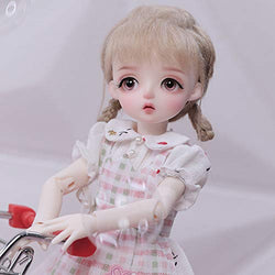Y&D Cute BJD Doll 1/6 Scale 27.8cm 10.9 Inch Ball Jointed Girl Doll with All Clothes Socks Shoes Wig Hair Makeup Set DIY Dress up Toy for Kids Girls - 100% Handmade