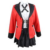 Yomoduki Runa Cosplay Costume Full Costume Kakegurui Anime Gambler School Uniform Full Set With Wig (Size : Medium)