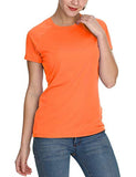 BALEAF Women's UPF 50+ UV Sun Protection T-Shirt Outdoor Performance Short Sleeve Orange Size M