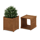 FURINNO FG16011 Tioman Hardwood Flower Box, 1-Pack, Natural