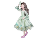 EVA BJD 57cm 22 Inch Doll Jointed Dolls - Including Clothes with Wig, Shoes,Accessories for Girls Gift (Party Wear-Green)