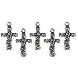 Darice Jewelry Making Charms Cross Antique Silver 14 x 24mm 10 Pieces (6 Pack) 1970 36 Bundle