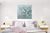 Yihui Arts Large Floral Office Wall Art Hand Painted White Flower Painting Pictures Plum Blossom Artwork For Decoration