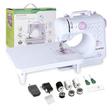 Kylinton Sewing Machine, Portable Sewing Machine for Beginners with Extension Table, Electric Small Sewing Machine with Foot Pedal, 12 Stitches, Dual Speeds, Accessory Kit for Cloth Girls Adults