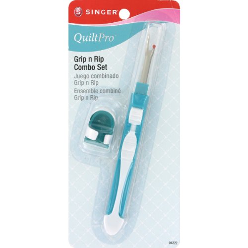 singer QuiltPro Grip N Rip Combo Set Seam Ripper and Thimble, 6-Inch