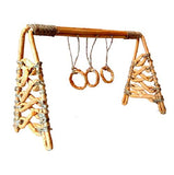 Miniature Baby Play Gym, Dollhouse Nursery Rattan Wicker Center with Hangings