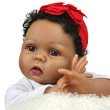 Lifelike Reborn Baby Dolls Black: 22 Inch African American Realistic Newborn Baby Girl Doll, Weighted Soft Vinyl Reborn Toddler Doll for Kids
