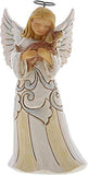 Enesco Jim Shore Heartwood Creek White Woodland Farmhouse Angel with Dog Figurine, 5.2 Inch, Multicolor