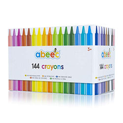 abeec 144 x Crayons Bulk - Assorted Wax Crayons For Kids - 12 Different Color Crayons 6 Of Each Colour - Arts & Crafts Supplies For Kids - Crayons For Kids Ages 2-4 - Bulk Crayons For Classroom