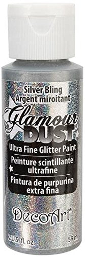 DecoArt Glamour Dust 2-Ounce Silver Bling Glitter Paint