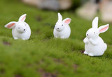 Easy 99 Mini Animals Miniature Figurines Animals Model Fairy Garden Miniature Moss Landscape DIY Terrarium Crafts Ornament Accessories for Home Décor (Rabbit, Pack of 20)