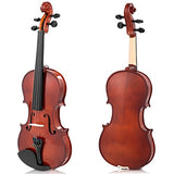 Sonart Full Size 4/4 Solid Wood Violin for Beginners, Acoustic Starter Kit with Hard Case, Rosin, Bridge, Bow, Violin Outfit Set, Gift for Kids Students