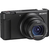 Sony ZV-1 Digital Camera (Black) (DCZV1/B) + 64GB Memory Card + Case + NP-BX1 Battery + Card Reader + Corel Photo Software + HDMI Cable + Charger + Flex Tripod + Memory Wallet + Cap Keeper + More
