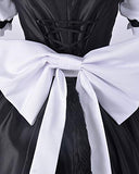 Cosplay.fm Women‘s Vanilla Cosplay Costume Maid Lolita Dress with Apron Petticoat Cat Ears Tail (S, Black/White)