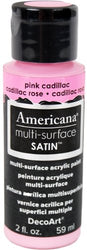 DecoArt Americana Multi-Surface Satin Acrylics Paint, 2-Ounce, Pink Cadillac