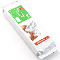 Pepy Premium European Air Dry Modeling Clay White 2.2 lb Bar, Easy to Use Air-Hardening and Non-Staining Clay for Classroom and Montessori Sculpting and Crafts Projects